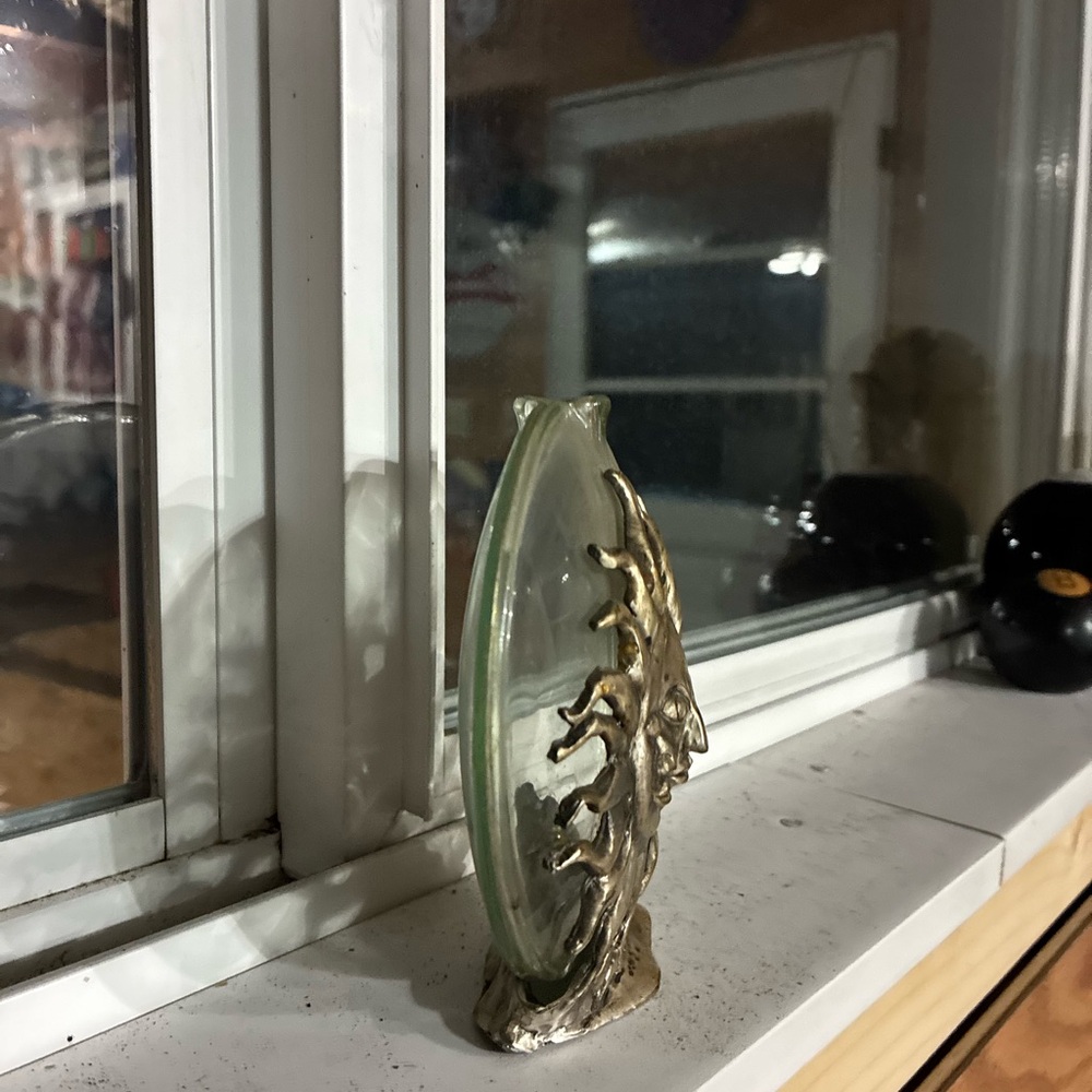 Metallic Sun Sculpture Glass Plate Decorative Accent - Gold - Picture 3 of 4